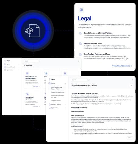 Clym visual for legal documents management
