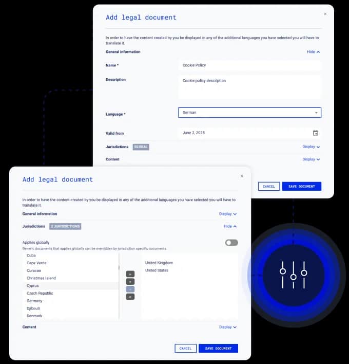 Legal documents implementation approach