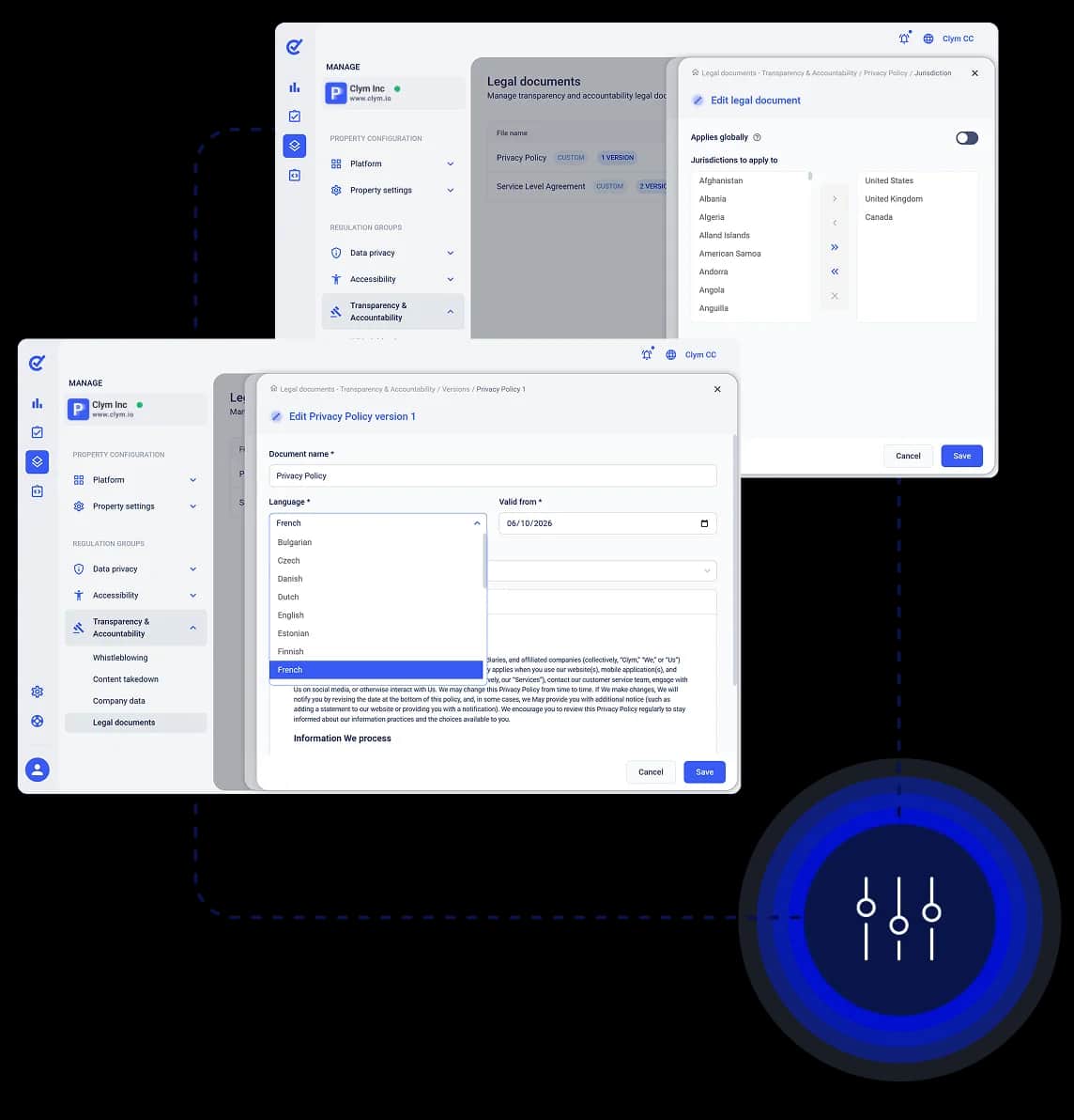 Legal Documents Flexible Configuration